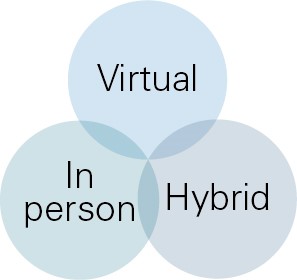 Virtual, In person, Hybrid